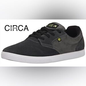 C1RCA Men's JC01 Skate Shoe Men 8-Black Leather suede/Grey Black leather detail
